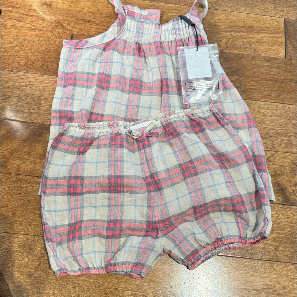 Burberry linen set 24 months NWT
